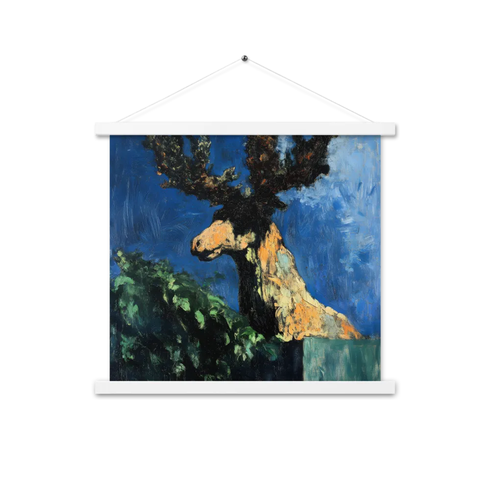 The Majestic Deer in Nature | Poster With White Wood Hanger | 18″×18″