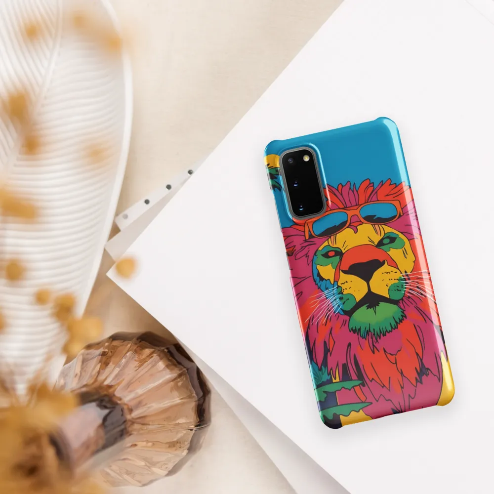 Lion with Sunglasses: A Vibrant Tropical Portrait
