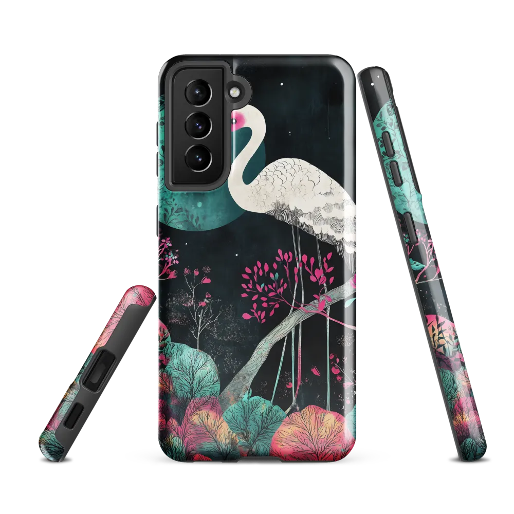 Ethereal Presence: Heron in a Floral Dreamscape