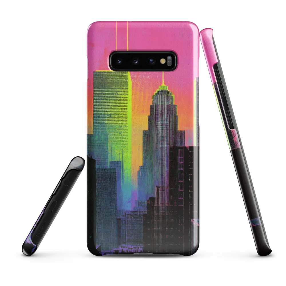 Neon Dreamscape: A Synthwave City | Phone Case |  S10 Plus | Snap Case | Glossy