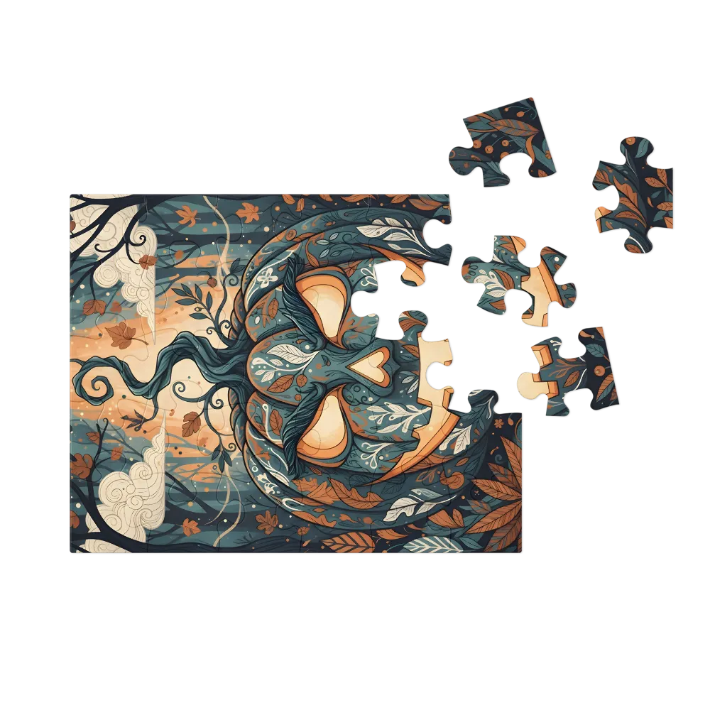 Ornate Jack-o'-Lantern 
 Jigsaw Puzzle in Tin Box