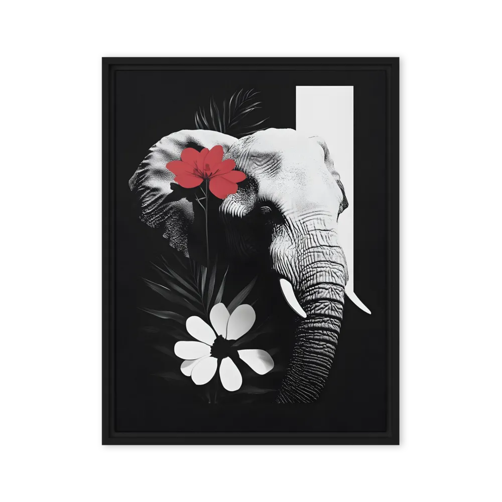 Elephant Harmony | Canvas with Black Frame | 24″×32″