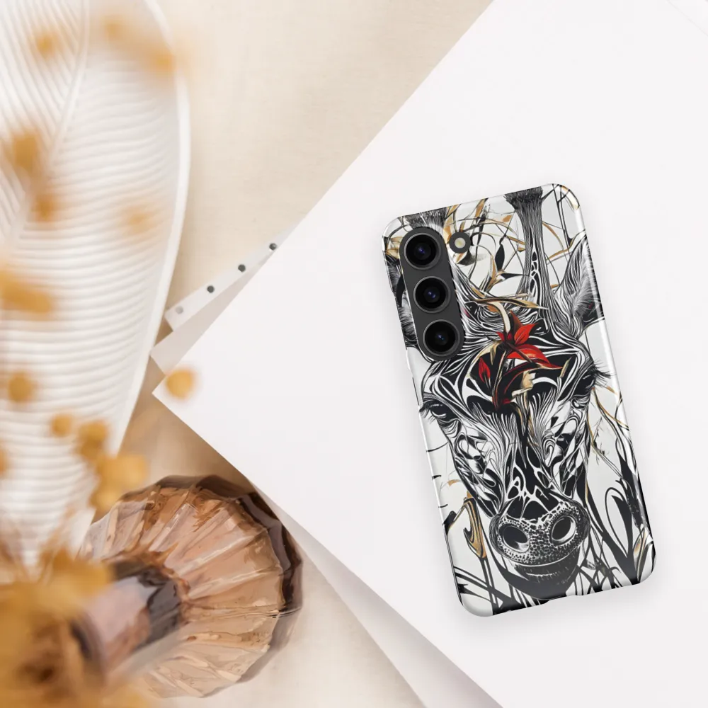 Floral Elegance: The Giraffe's Portrait
