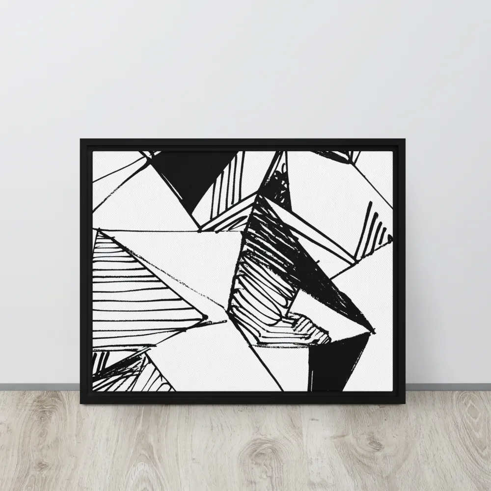 Dynamic Geometry in Ink | Canvas with Black Frame | 16″×20″