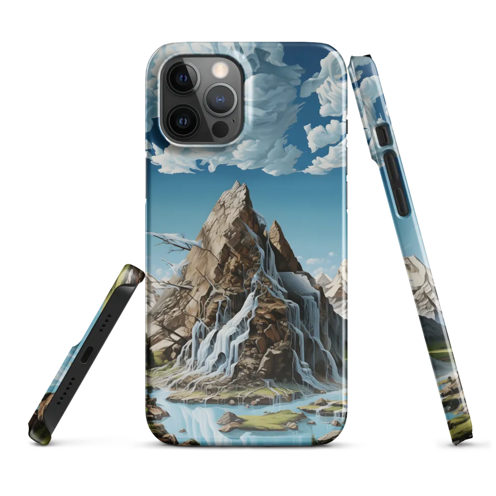 Majestic Cascade: A Mountain Masterpiece | Phone Case |  12 Pro Max | Snap Case | Glossy