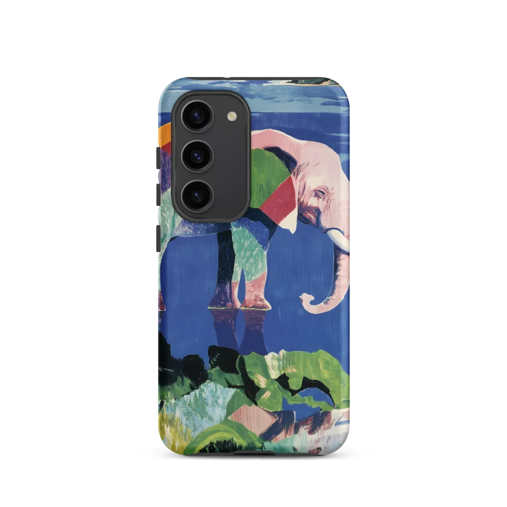 Serenity in Color: The Elephants of Reflection | Phone Case |  S23 | Tough Case | Matte