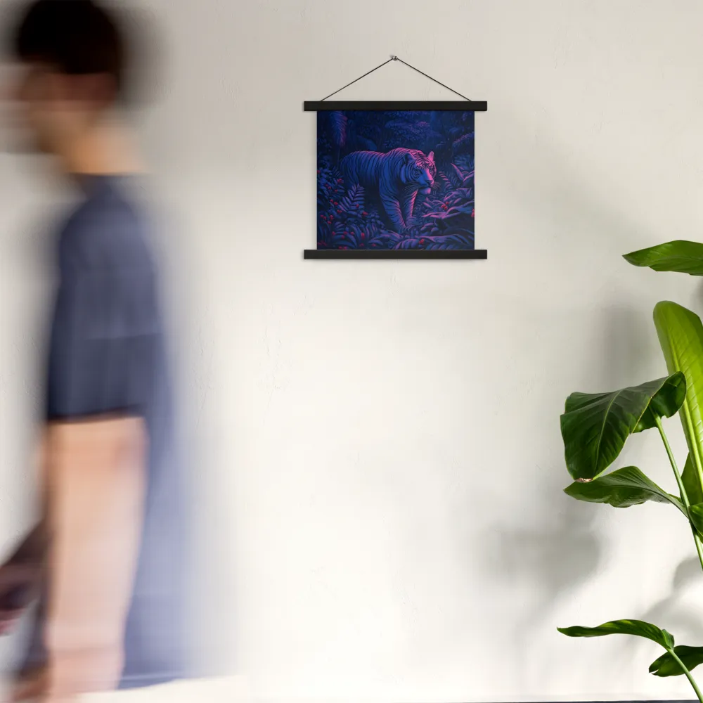 Mystic Prowler: The White Tiger in the Jungle | Poster With Black Wood Hanger | 14″×14″