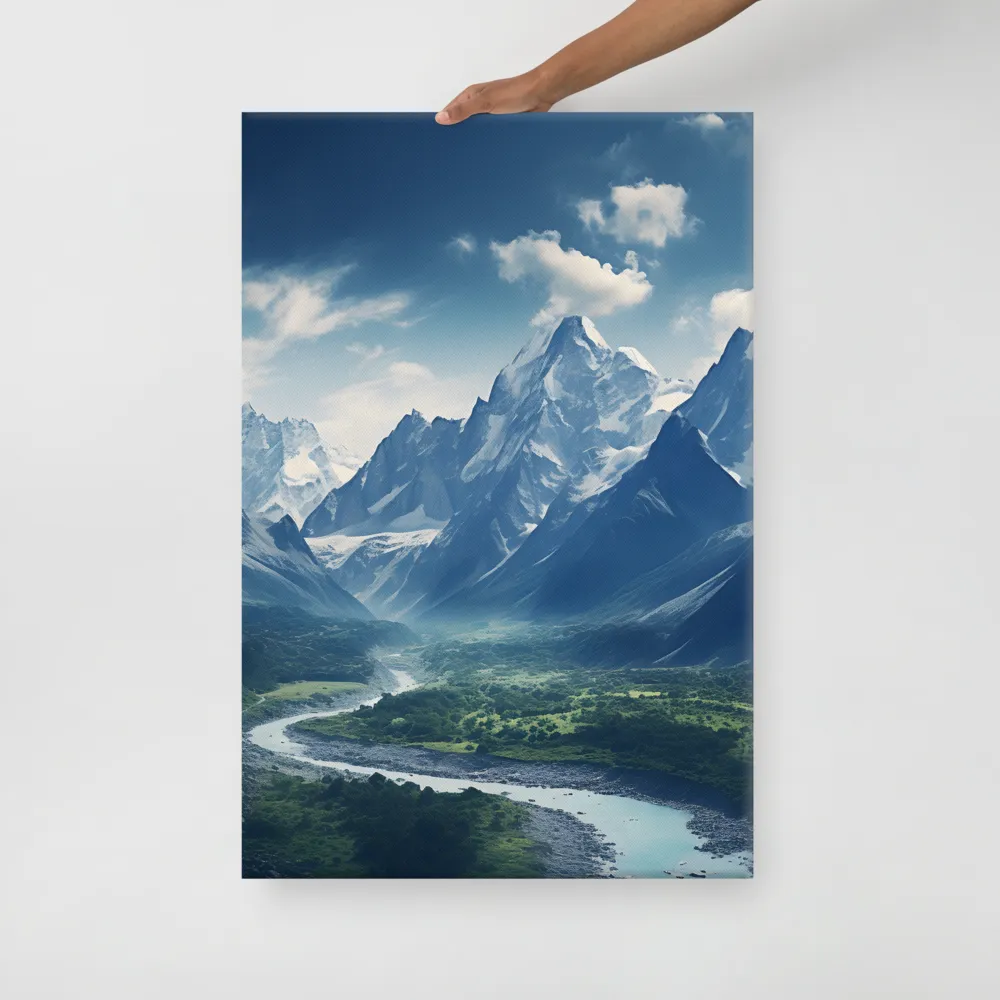 Majestic Serenity: A Landscape of Mountains and Rivers | Canvas | 24″×36″