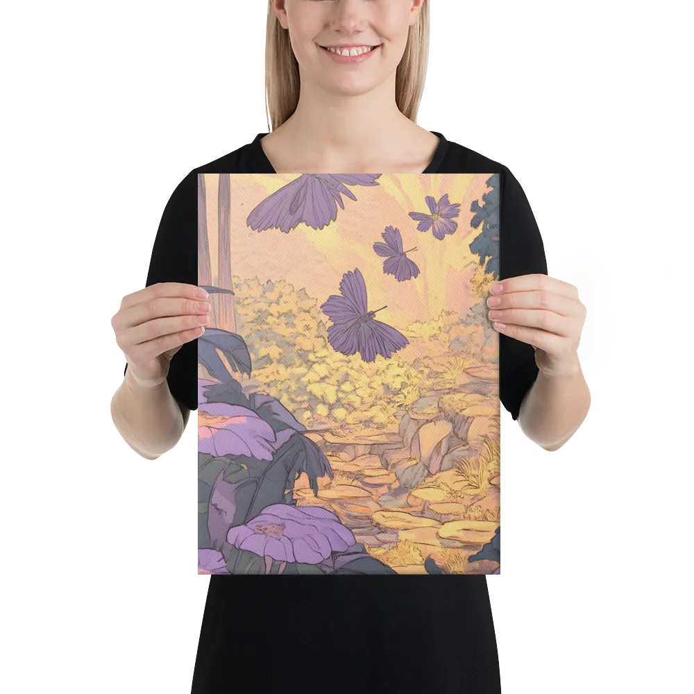 A Serene Dance of Butterflies | Canvas | 12″×16″