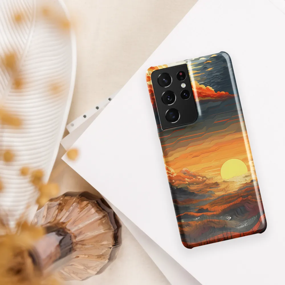 Ethereal Sunset: A Serene Landscape in Flowing Forms | Phone Case |  S21 Ultra | Snap Case | Glossy
