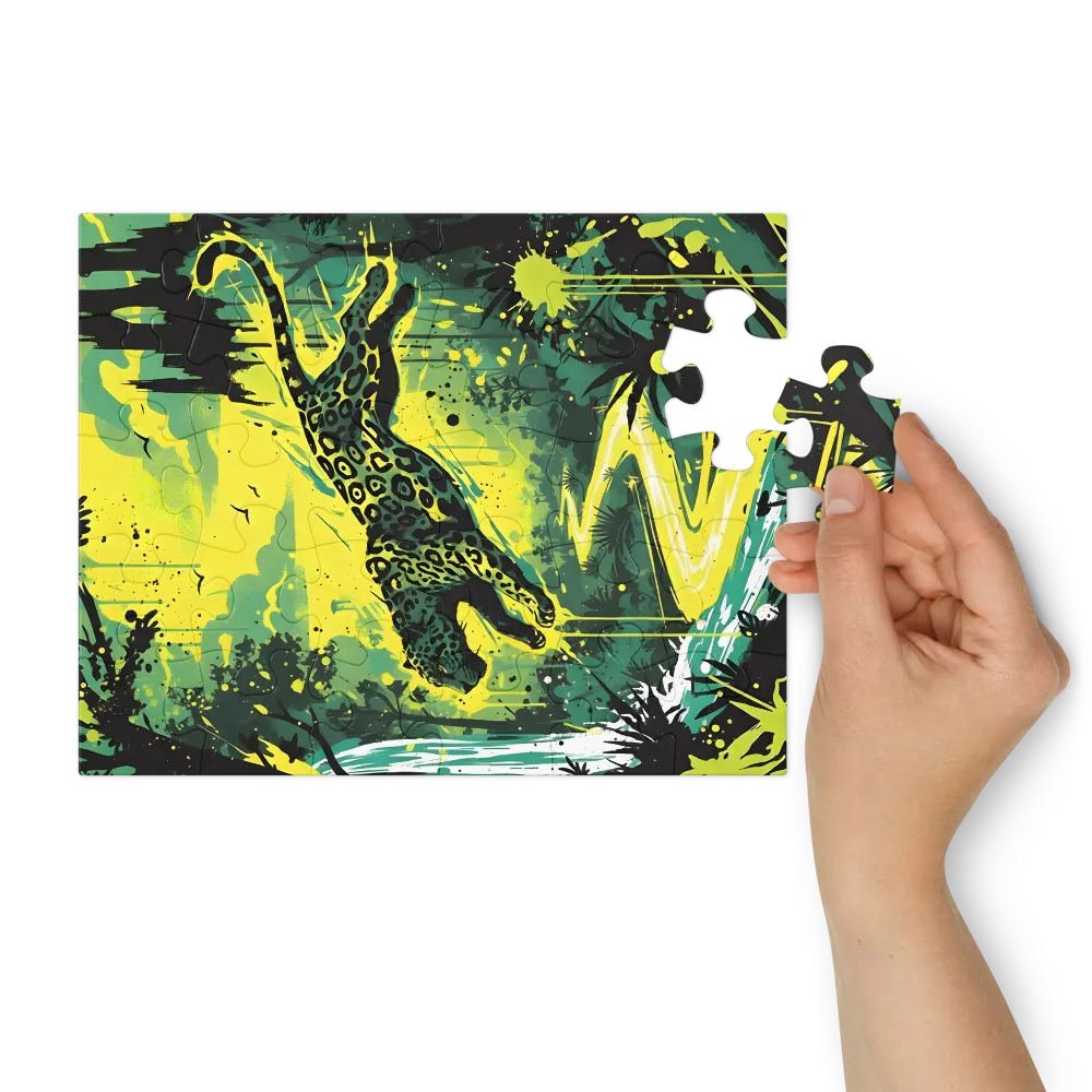 Leaping Jaguar 
 Jigsaw Puzzle in Tin Box
