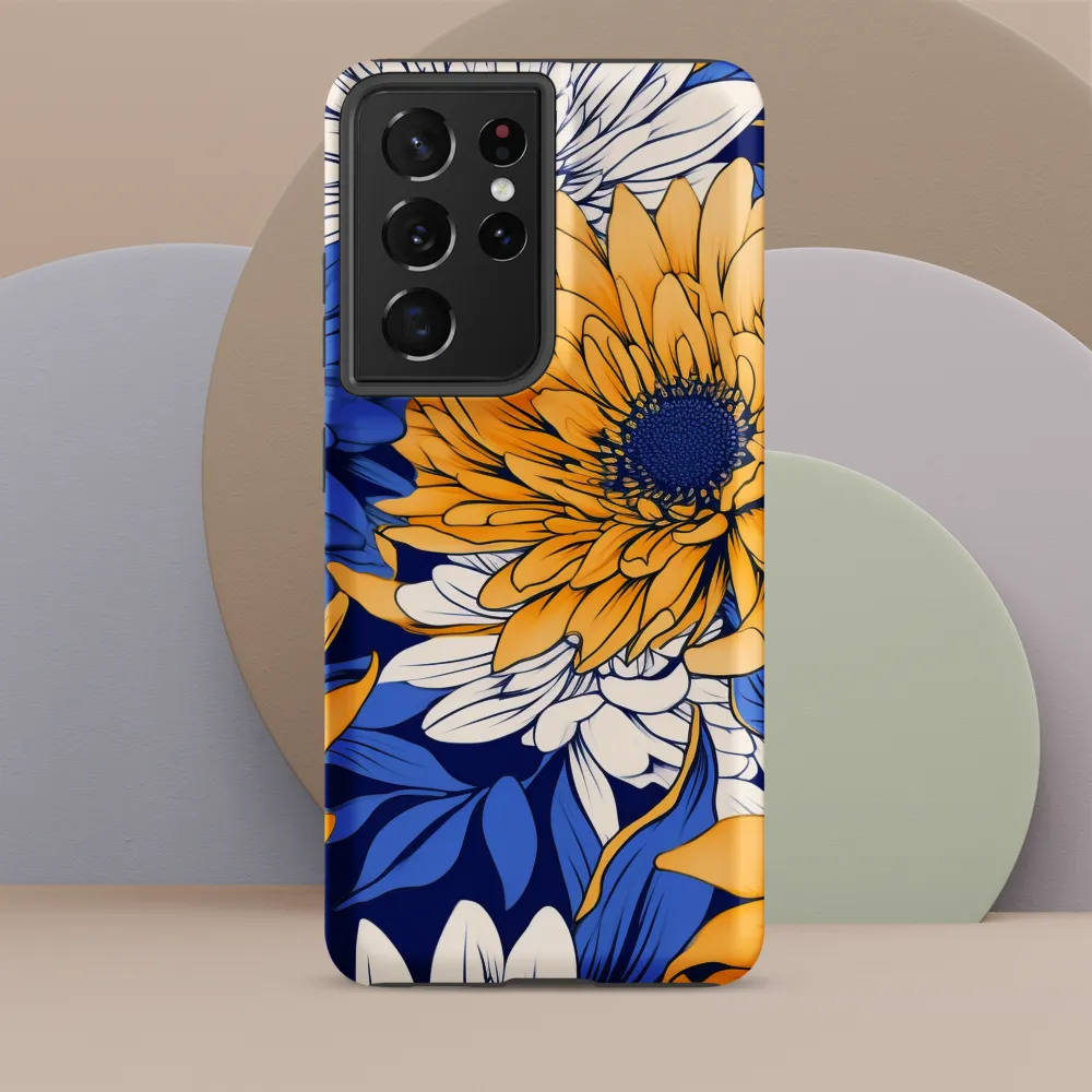 Floral Harmony in Blue and Yellow