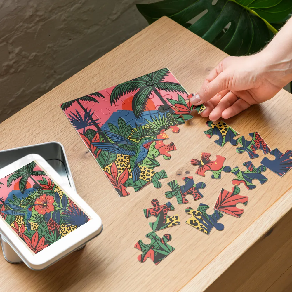 Tropical Hummingbird 
 Jigsaw Puzzle in Tin Box