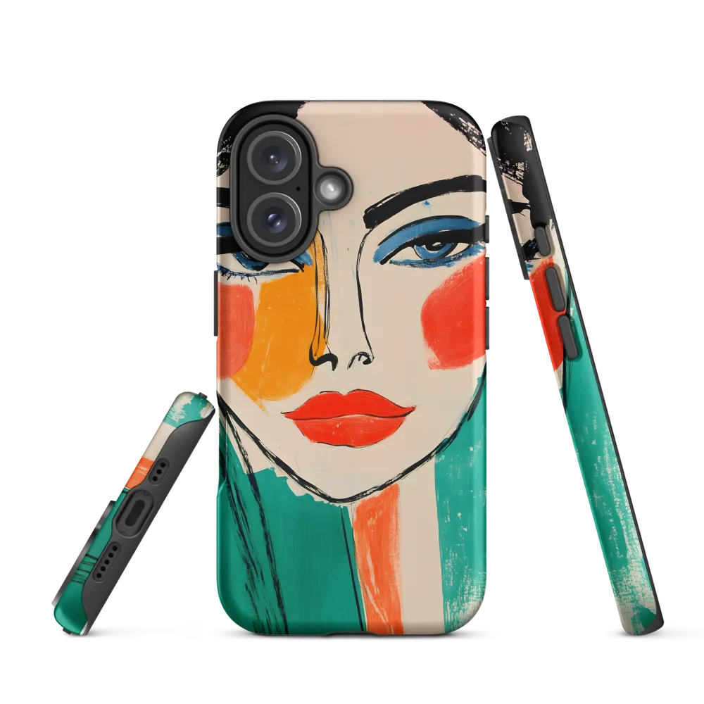 Vivid Portrait of a Modern Muse | Phone Case |  16 | Tough Case | Matte