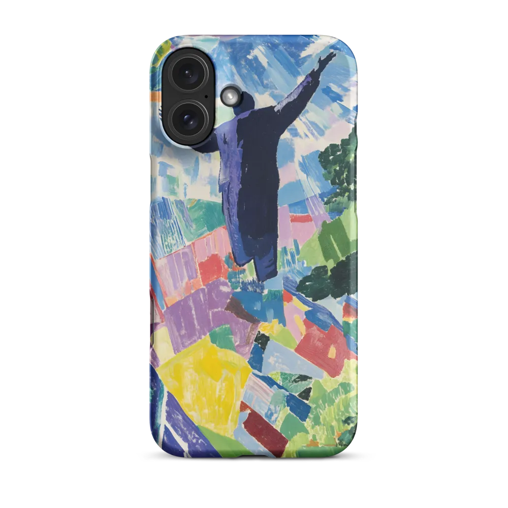 Elysium: A Soaring Figure Amidst Colorful Landscapes | Phone Case |  16 Plus | Snap Case | Matte