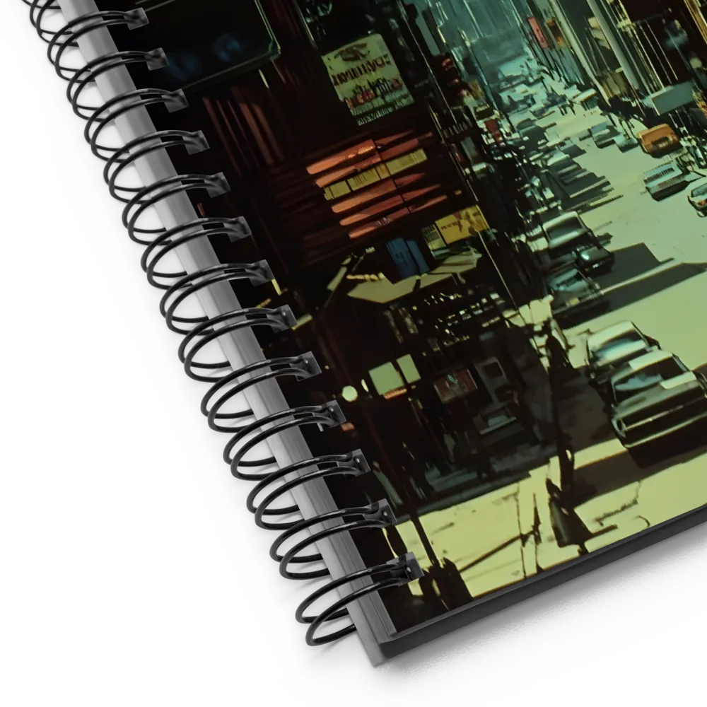 Nostalgic Futurism in Urban Splendor | Spiral Notebook