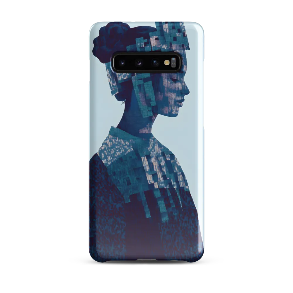 Digital Portrait in Abstract Blue | Phone Case |  S10 Plus | Snap Case | Glossy