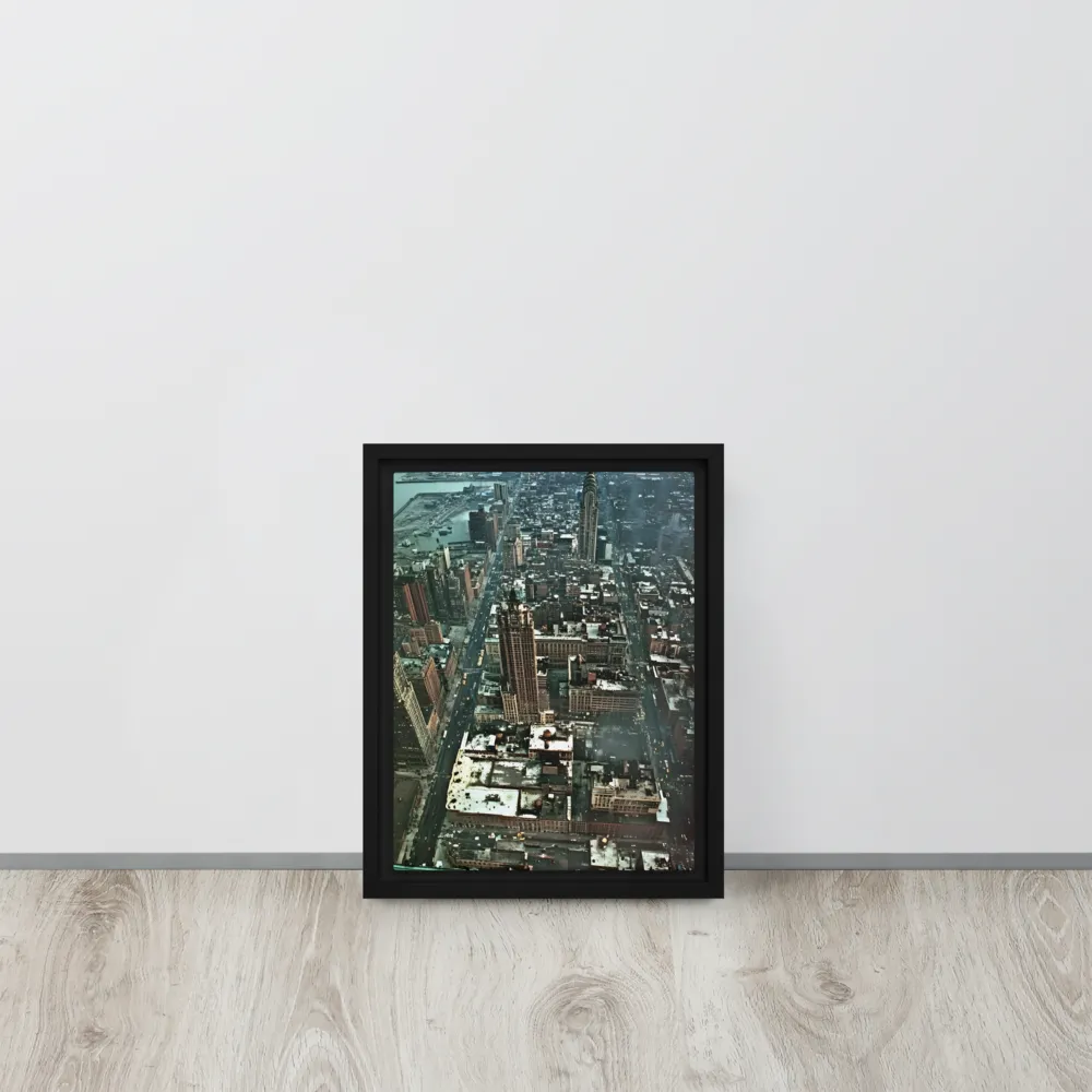 Aerial Symphony of Urban Life | Canvas with Black Frame | 9″×12″