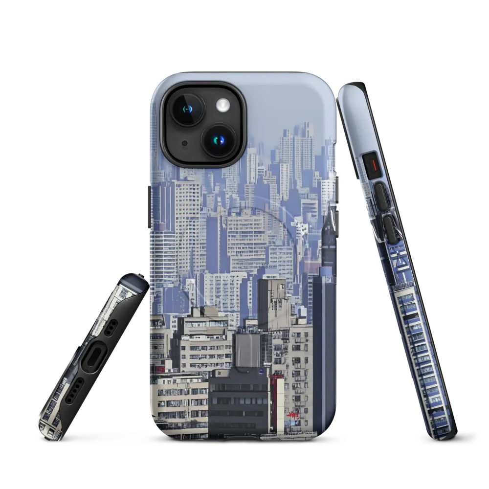 Urban Symphony: A Cityscape in Blues and Grays