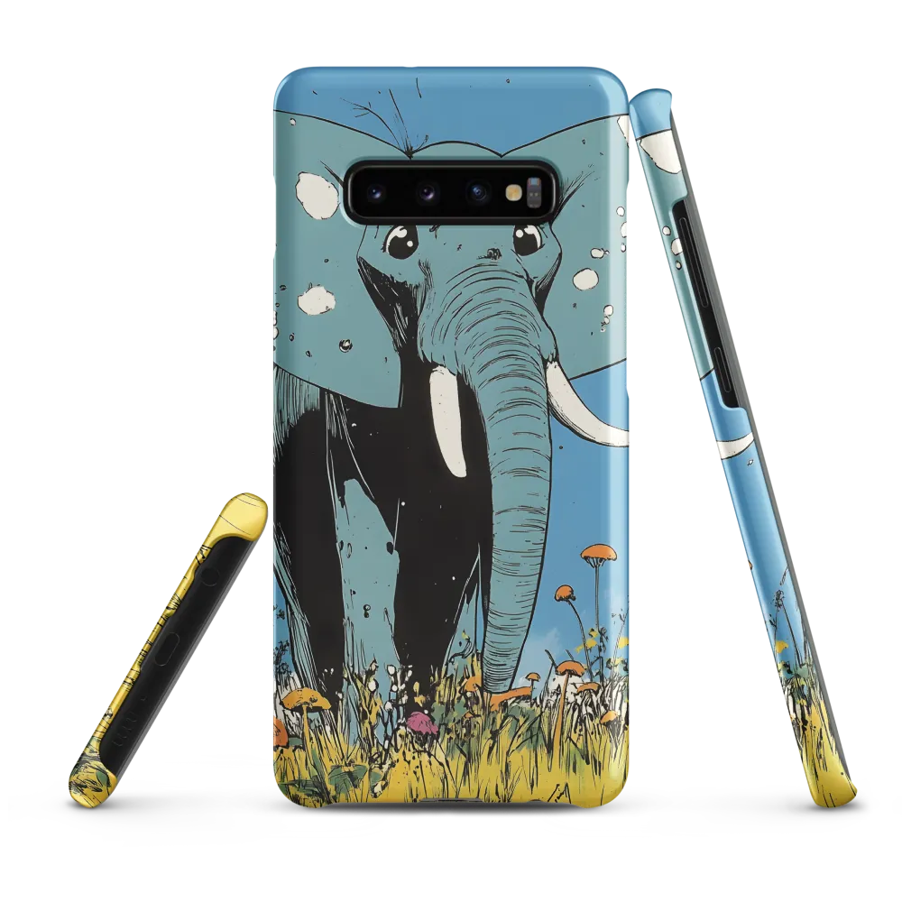 Whimsical Blue Elephant in Bloom