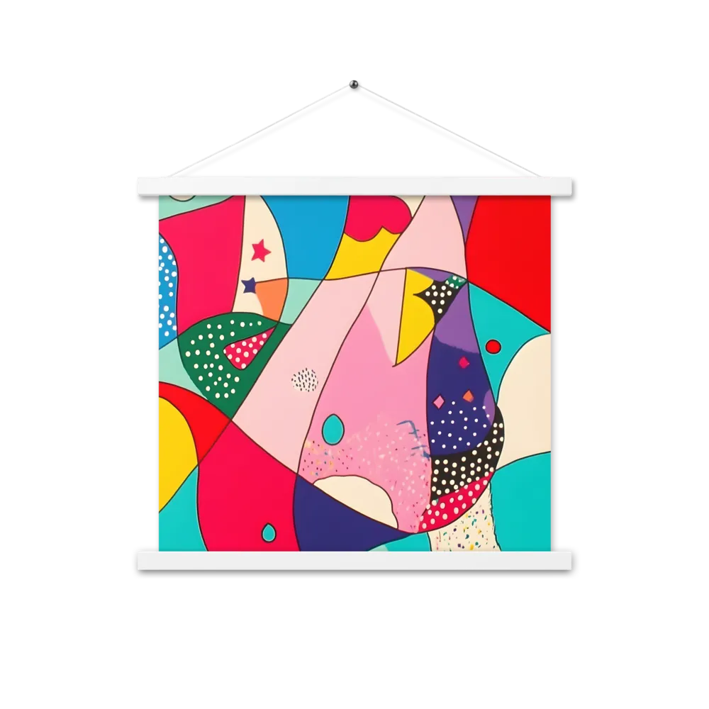Playful Geometry in Color | Poster With White Wood Hanger | 18″×18″