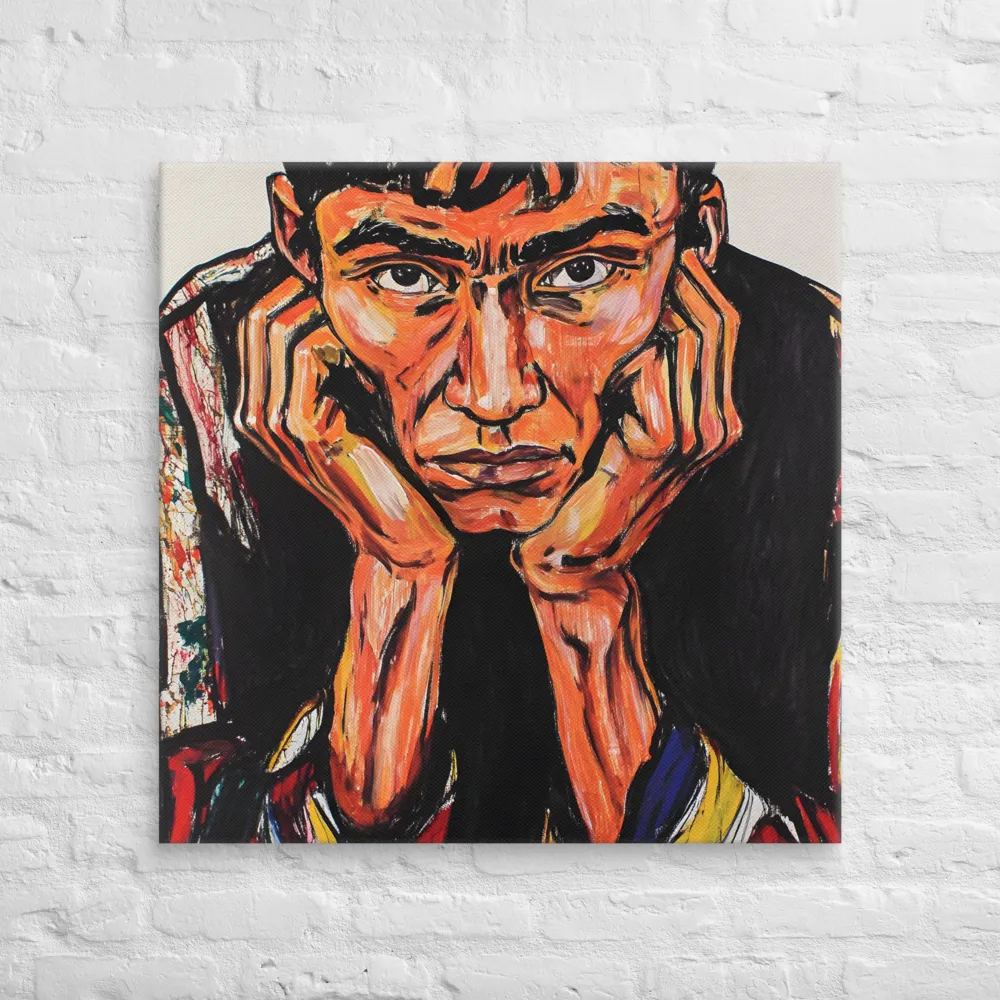 Contemplative Intensity: An Expressionist Portrait