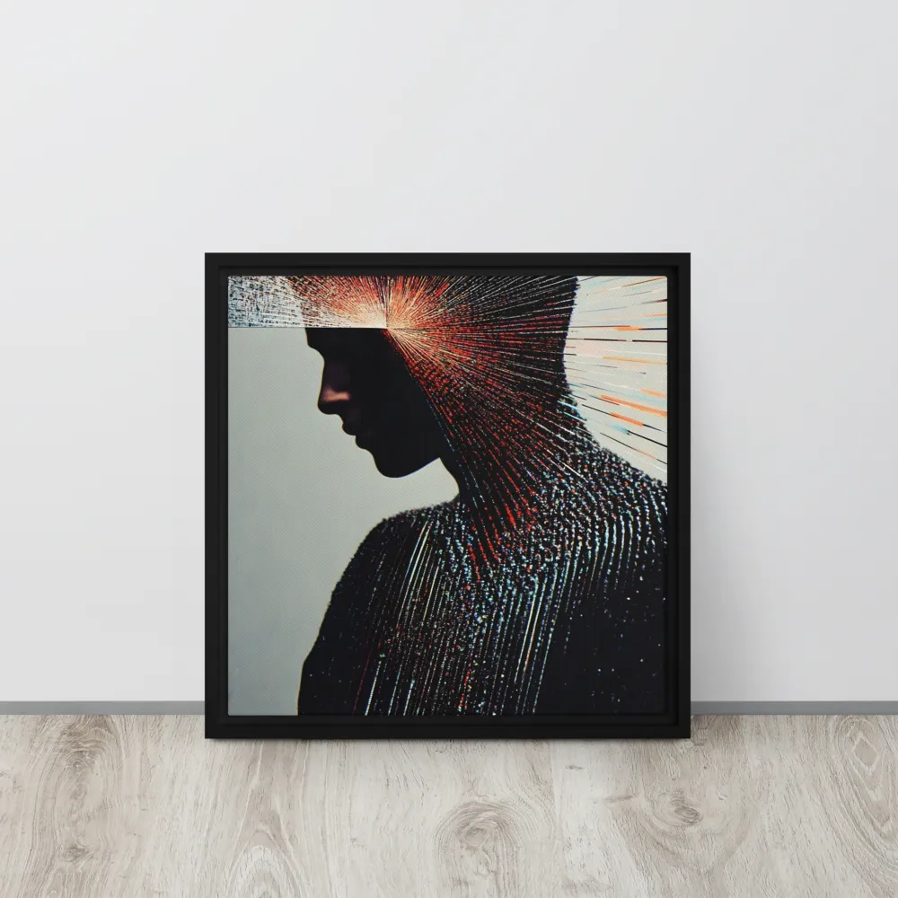 Radiant Reflection: An Abstract Journey of Thought | Canvas with Black Frame | 16″×16″