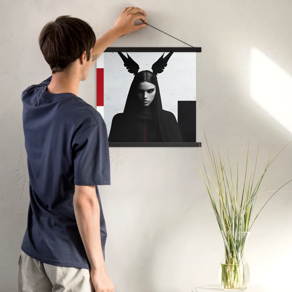 Whispers of Darkness | Poster With Black Wood Hanger | 18″×18″
