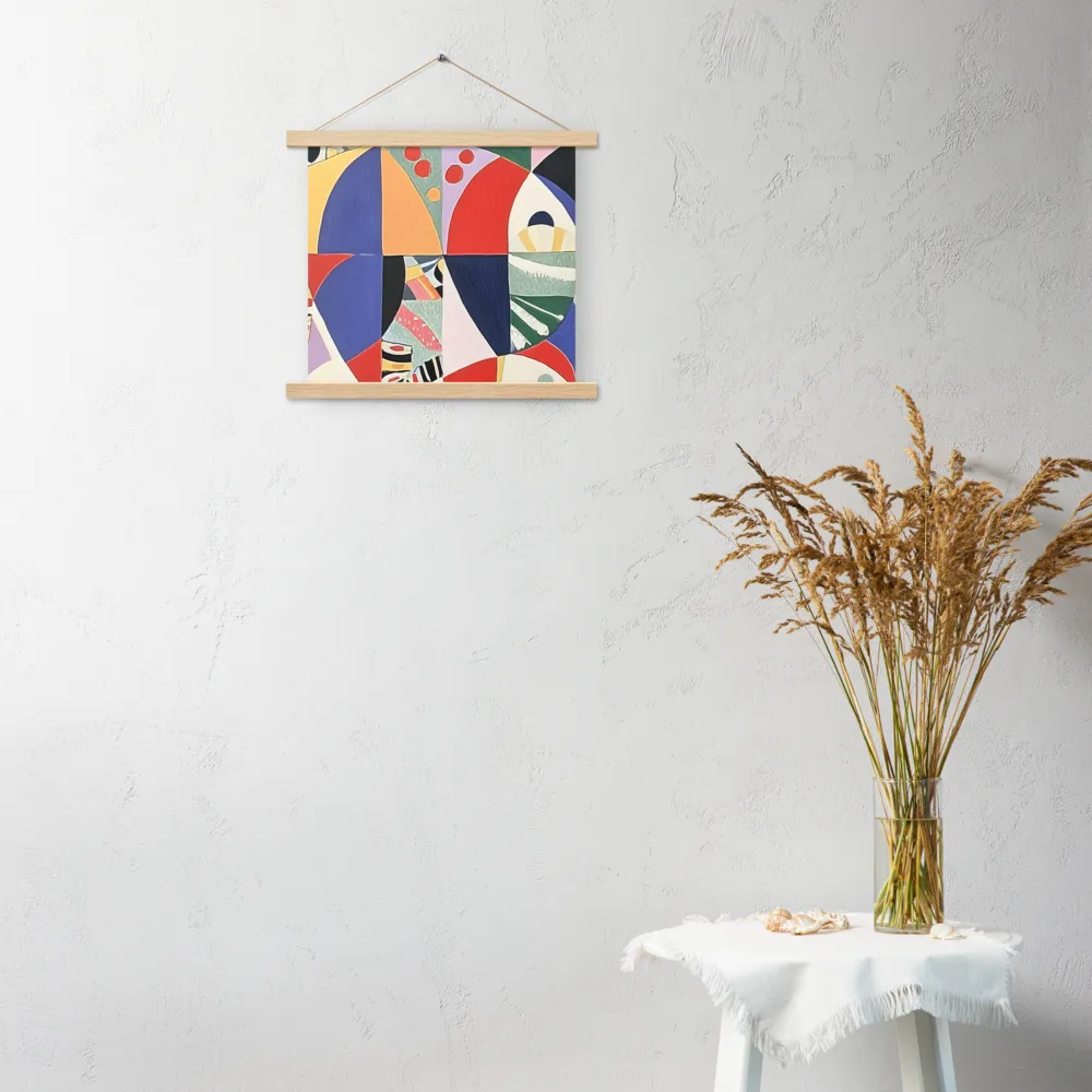 Dynamic Mosaic Symmetry | Poster With Oak Wood Hanger | 14″×14″