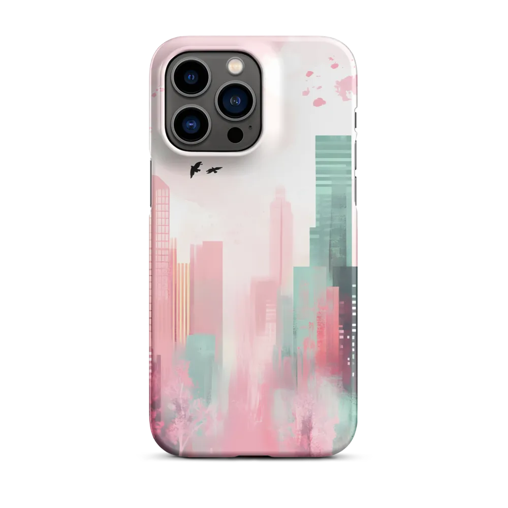 Dreamy Cityscape in Pink and Cyan