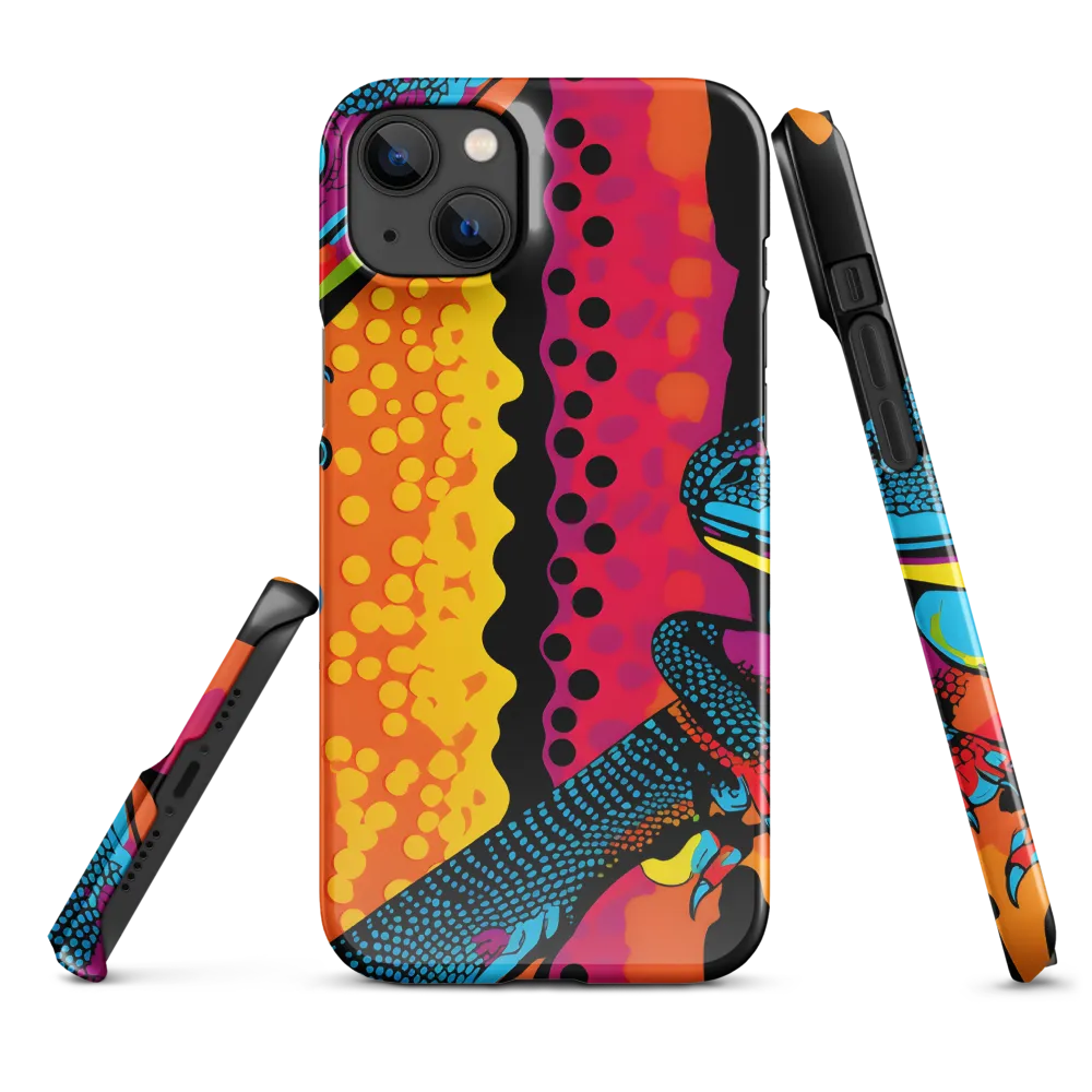 Colorful Encounters: The Playful Geckos | Phone Case |  14 Plus | Snap Case | Glossy