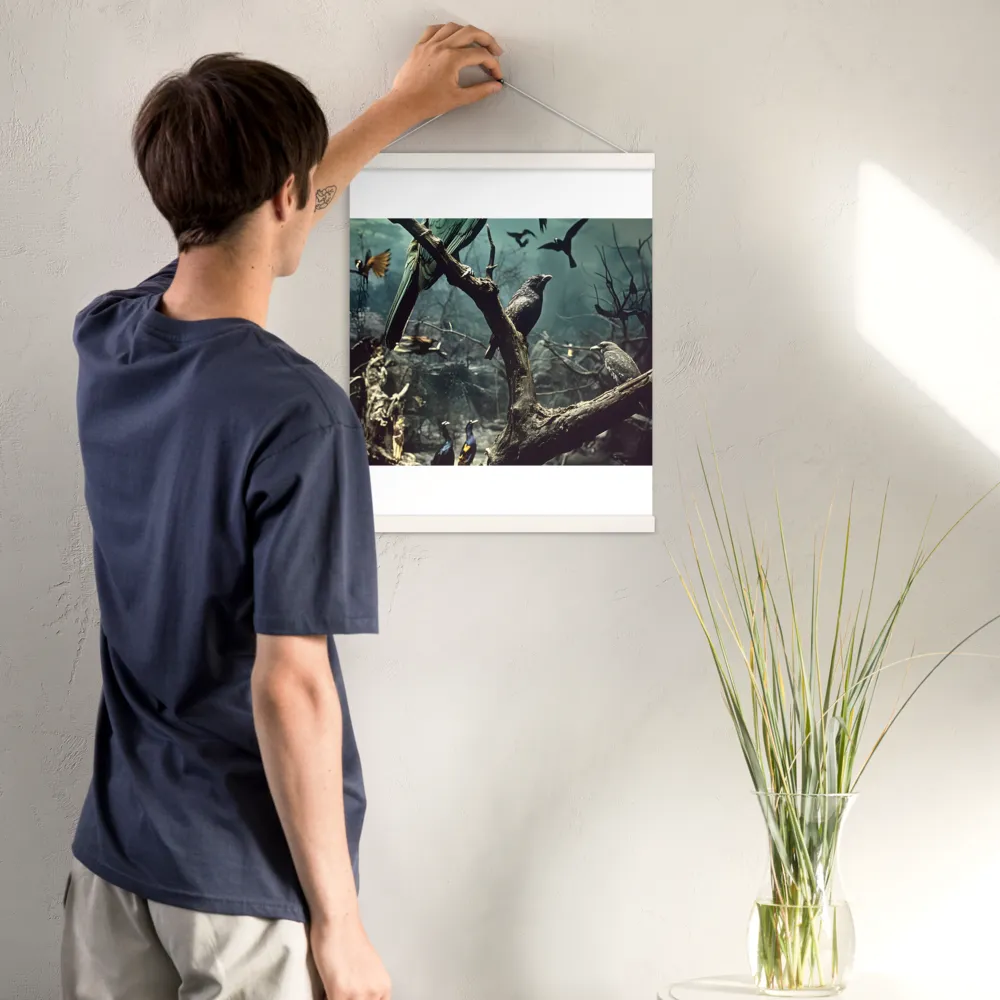 Whispers of the Avian Realm | Poster With White Wood Hanger | 16″×20″