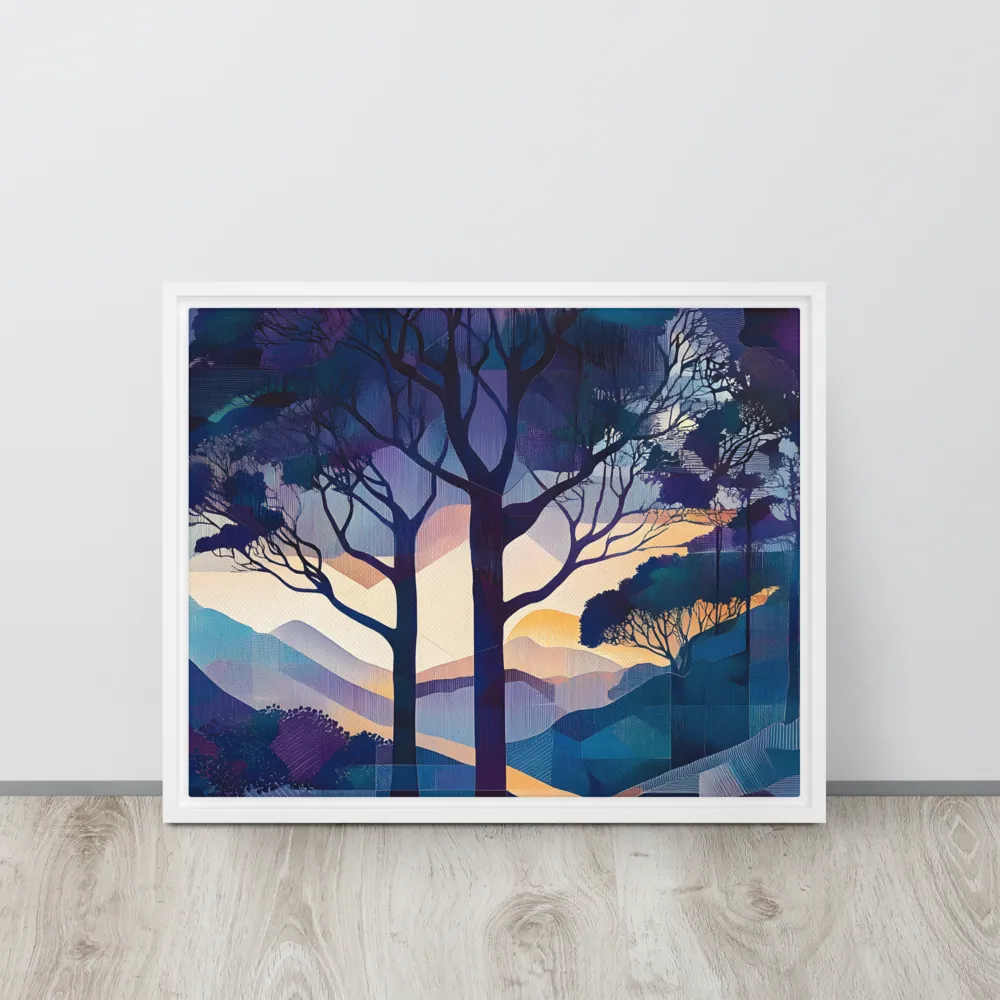 Tranquil Geometry: A Journey Through Color | Canvas with White Frame | 16″×20″