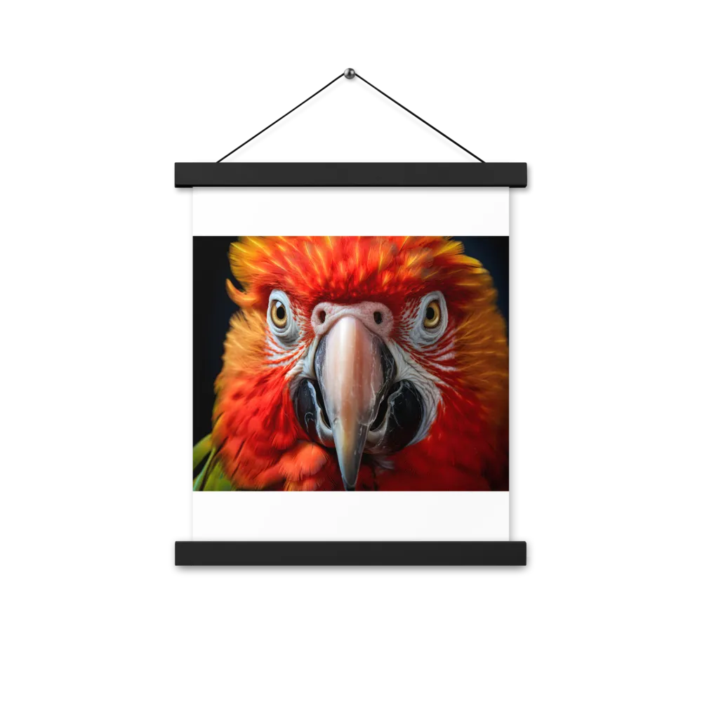 The Fiery Gaze of the Parrot | Poster With Black Wood Hanger | 11″×14″