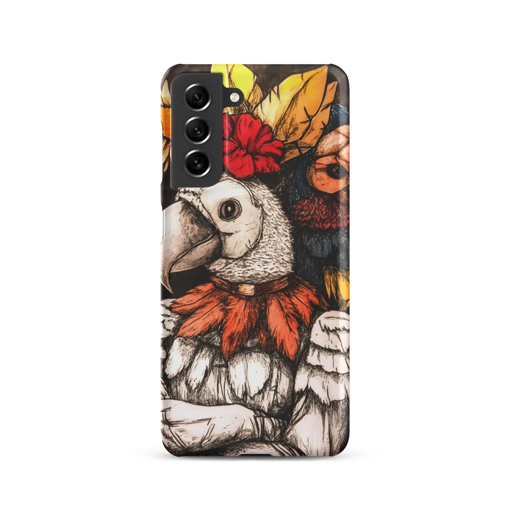 The Surreal Guardian: A Dance of Feathers and Flowers
