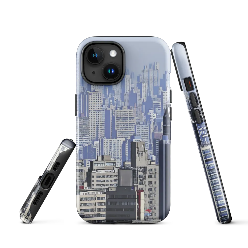 Urban Symphony: A Cityscape in Blues and Grays