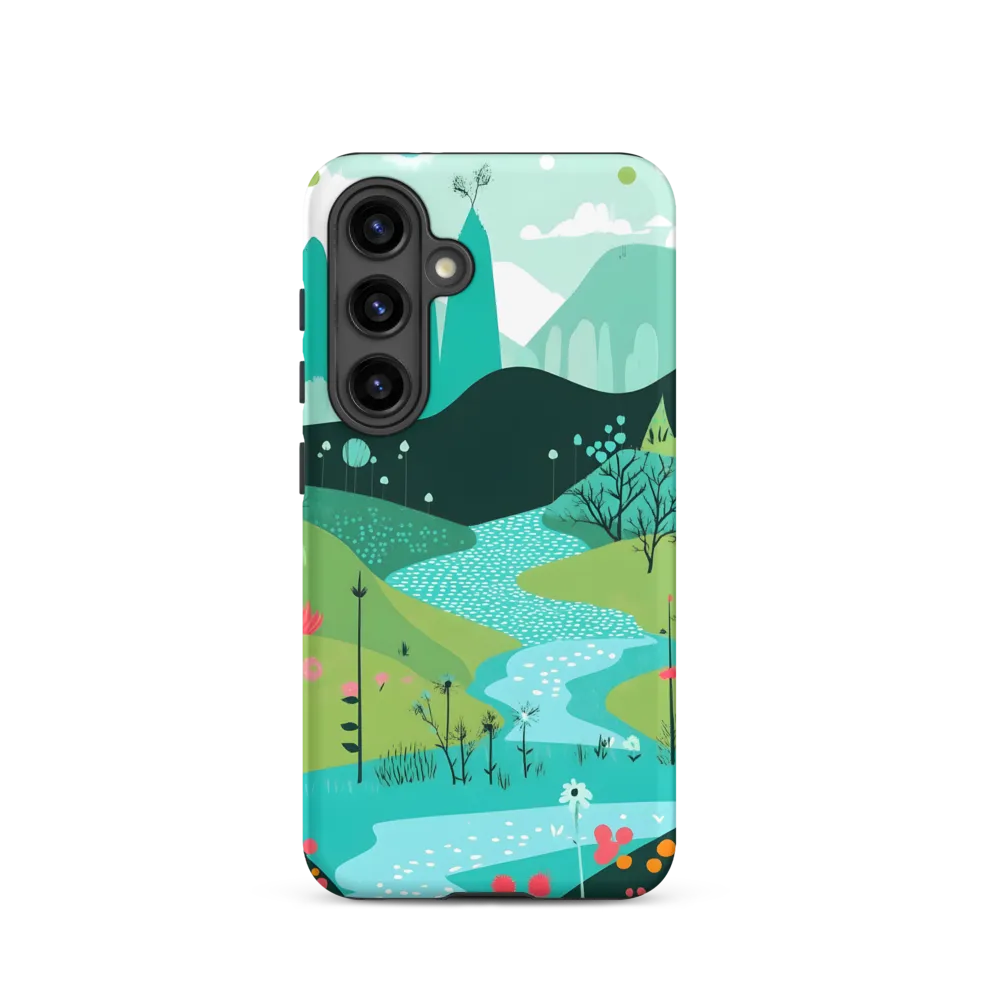 Whimsical River in a Lush Landscape