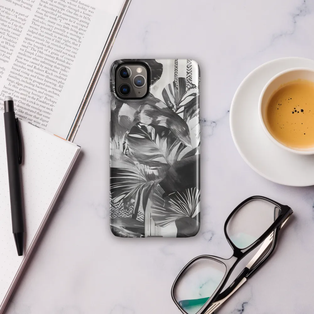 Monochrome Serenity in Tropical Foliage | Phone Case |  11 Pro Max | Snap Case | Glossy