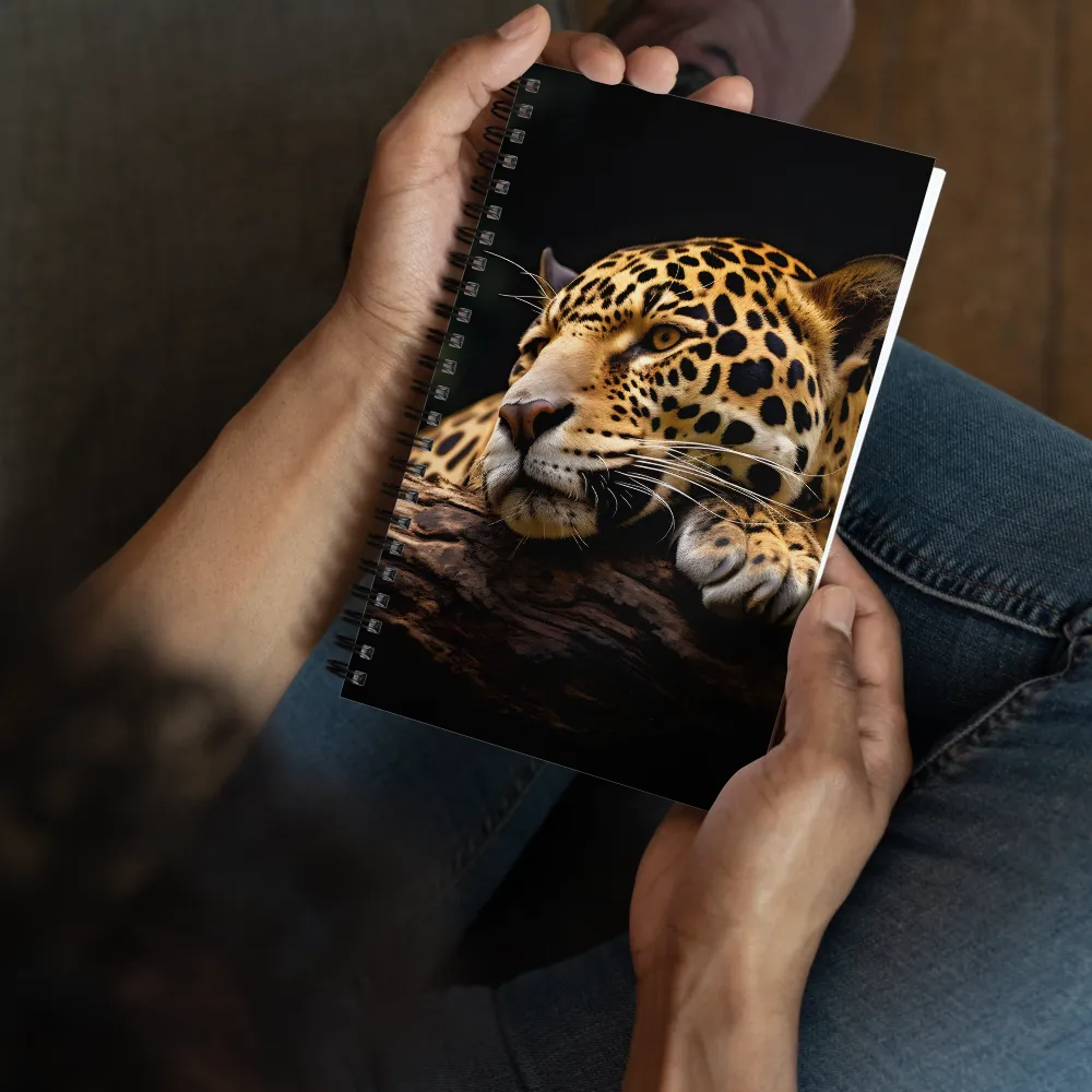 Tranquil Majesty: The Resting Leopard | Spiral Notebook