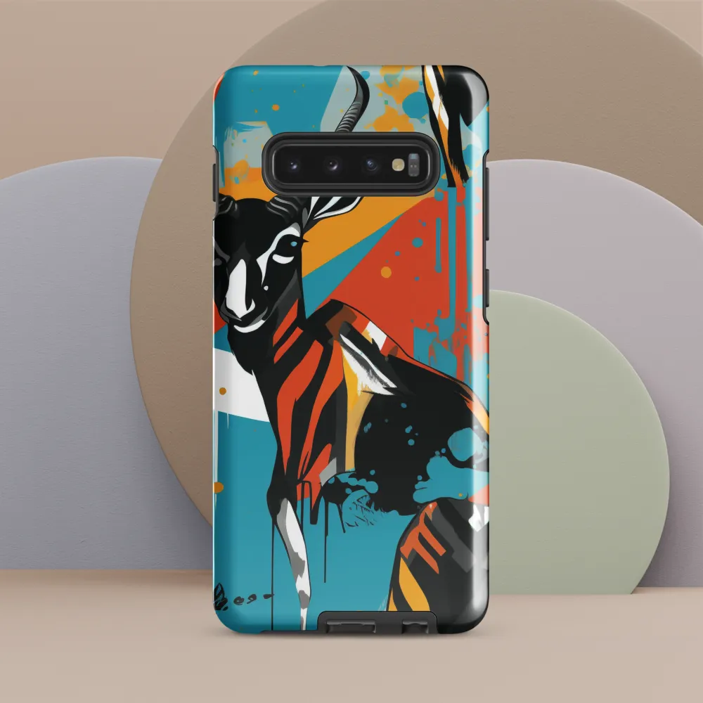 Dynamic Antelope in Vivid Abstract | Phone Case |  S10 Plus | Tough Case | Glossy