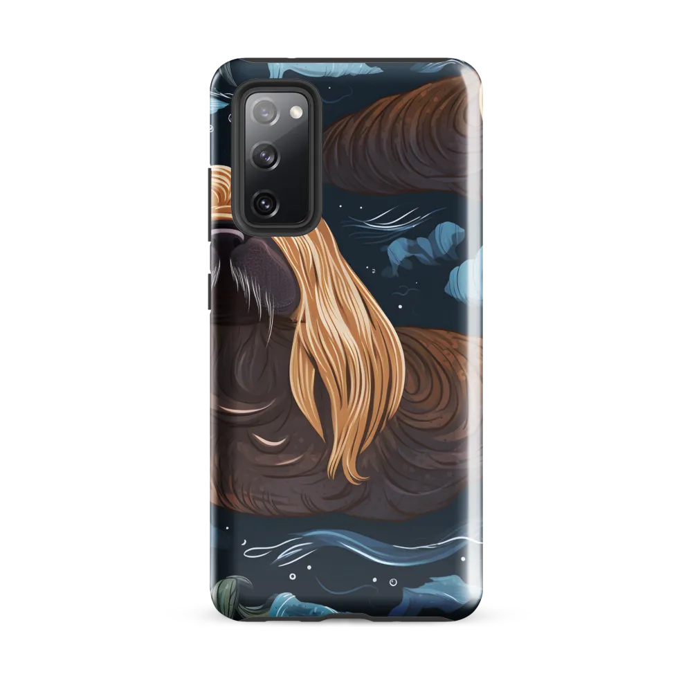 Whimsical Walruses in Deep Blue