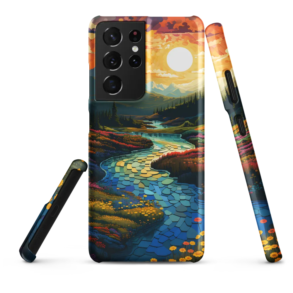 Serenity in Sunset: A Winding River's Embrace | Phone Case |  S21 Ultra | Snap Case | Matte