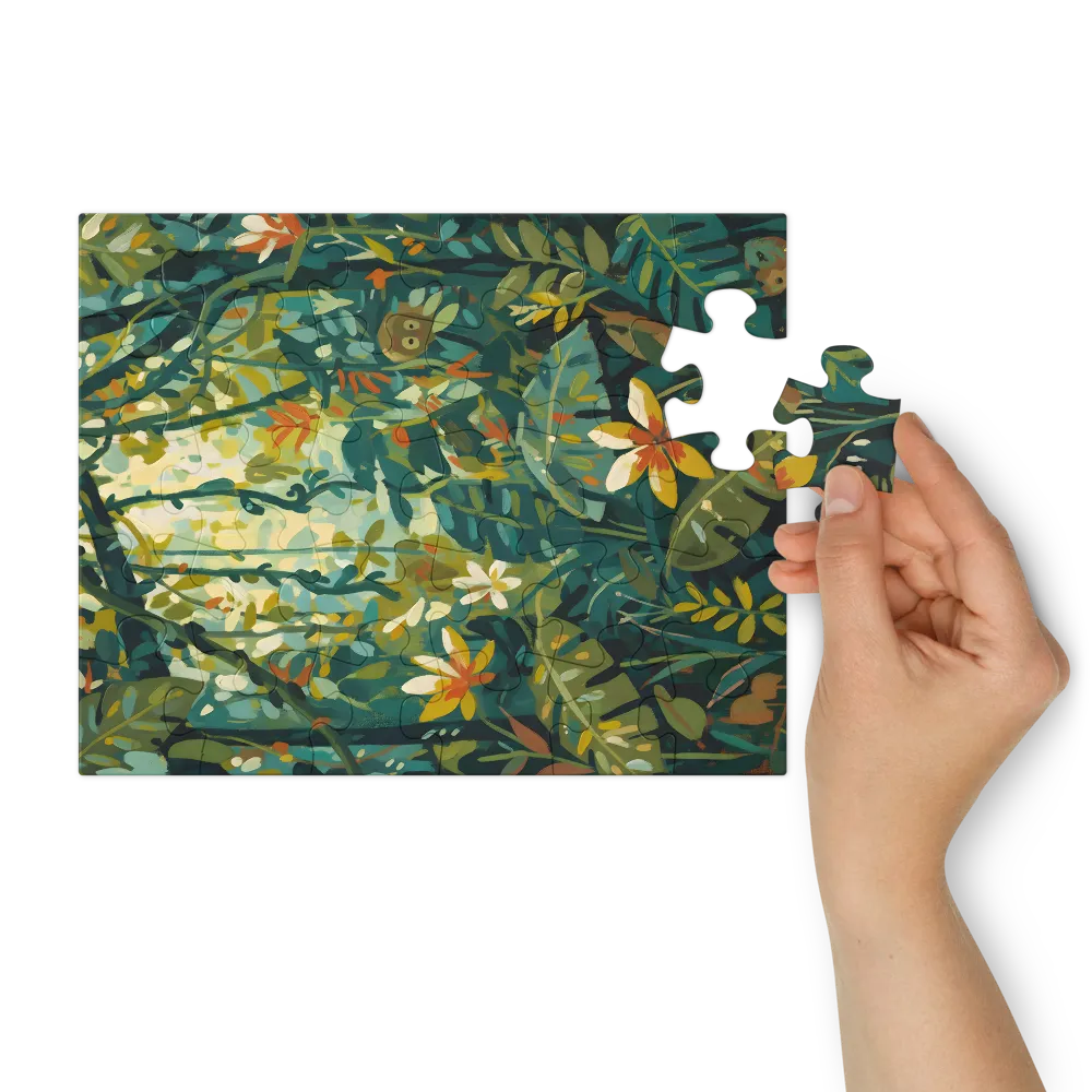 Sunlit Jungle 
 Jigsaw Puzzle in Tin Box