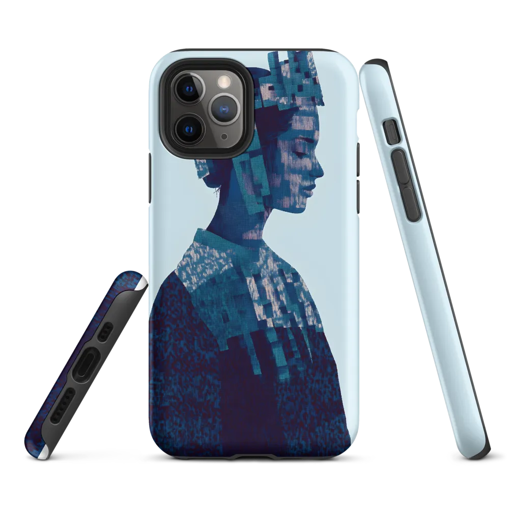 Digital Portrait in Abstract Blue
