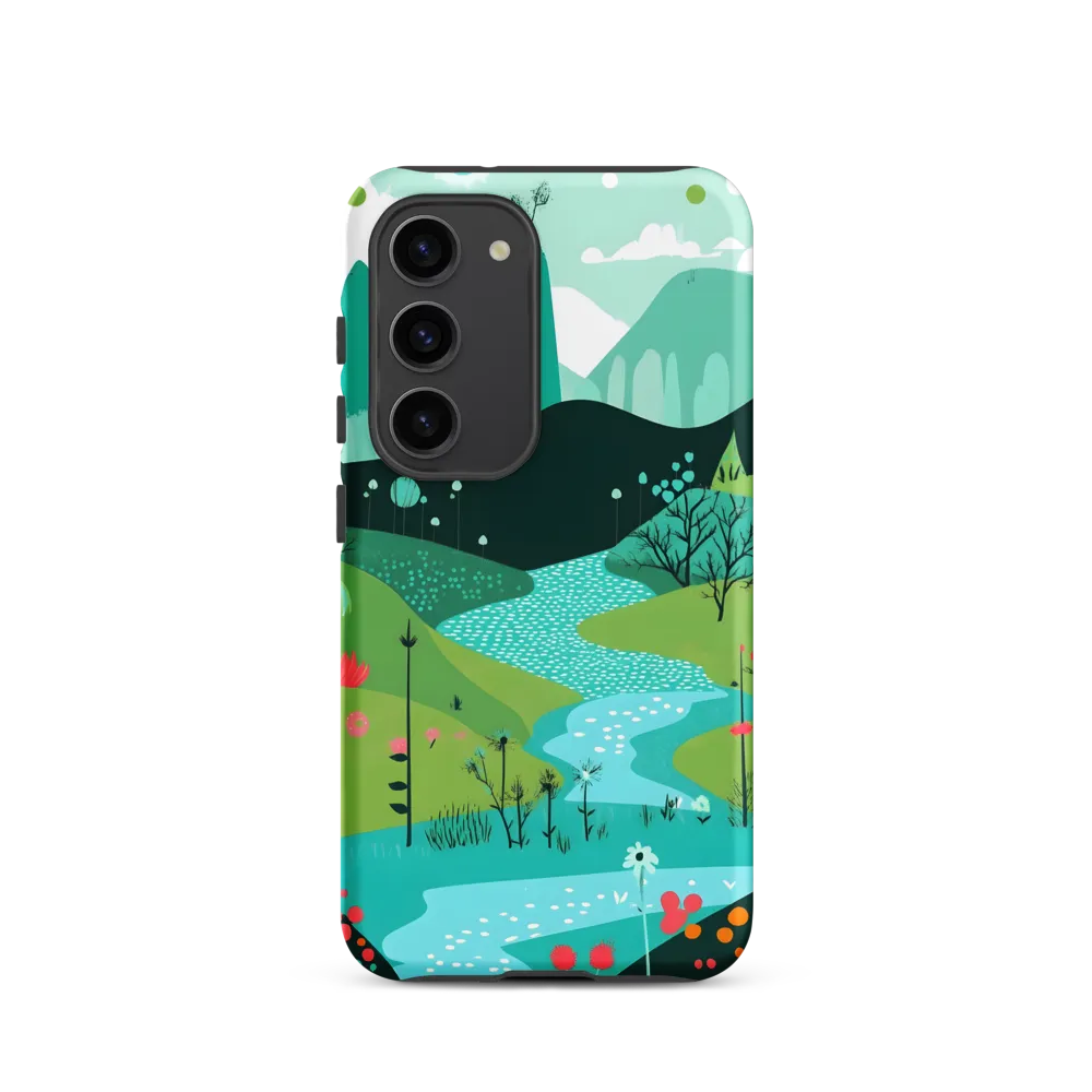 Whimsical River in a Lush Landscape