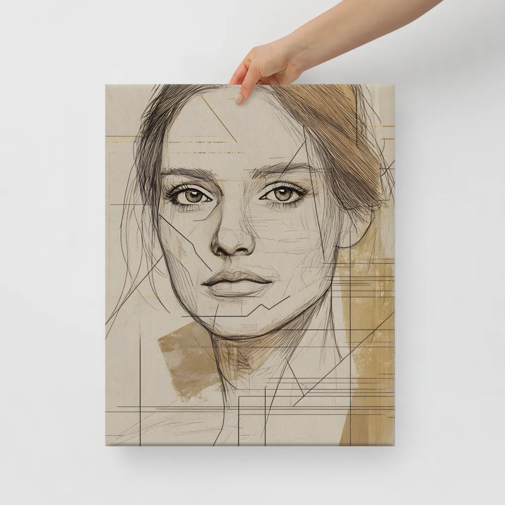 Geometric Elegance: A Modern Portrait | Canvas | 16″×20″