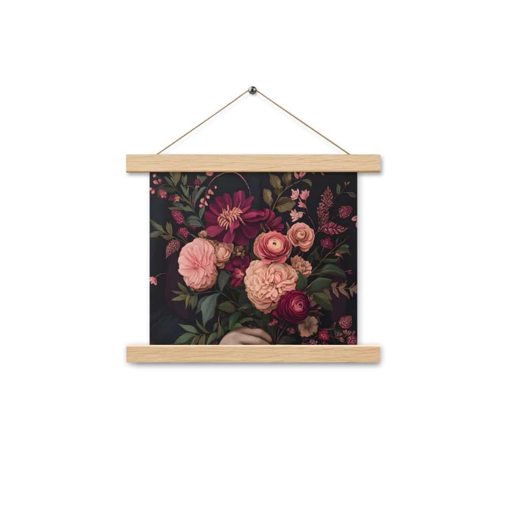 Botanical Elegance | Poster With Oak Wood Hanger | 10″×10″