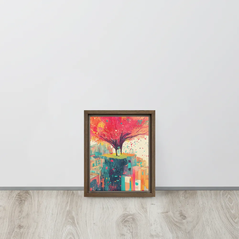 Whispers of Urban Dreams | Canvas with Brown Frame | 8″×10″