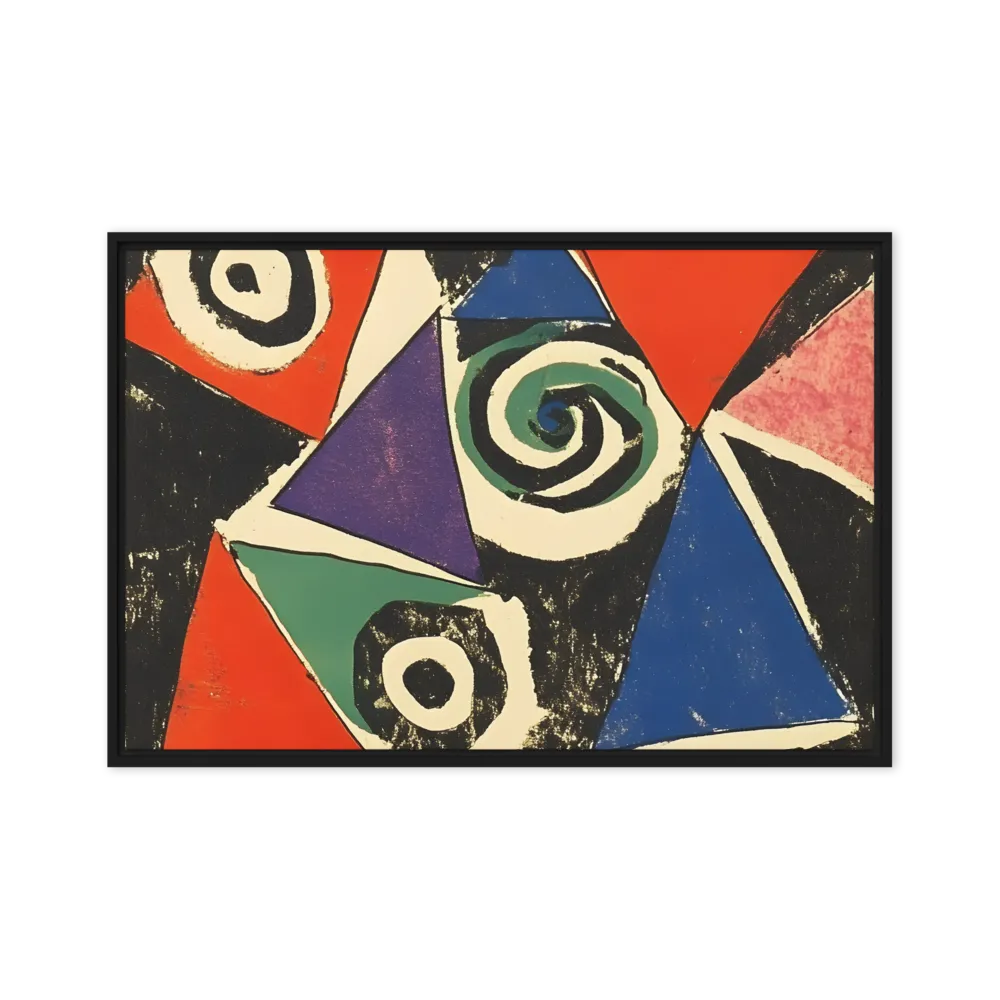 Dynamic Geometric Abstraction | Canvas with Black Frame | 24″×36″