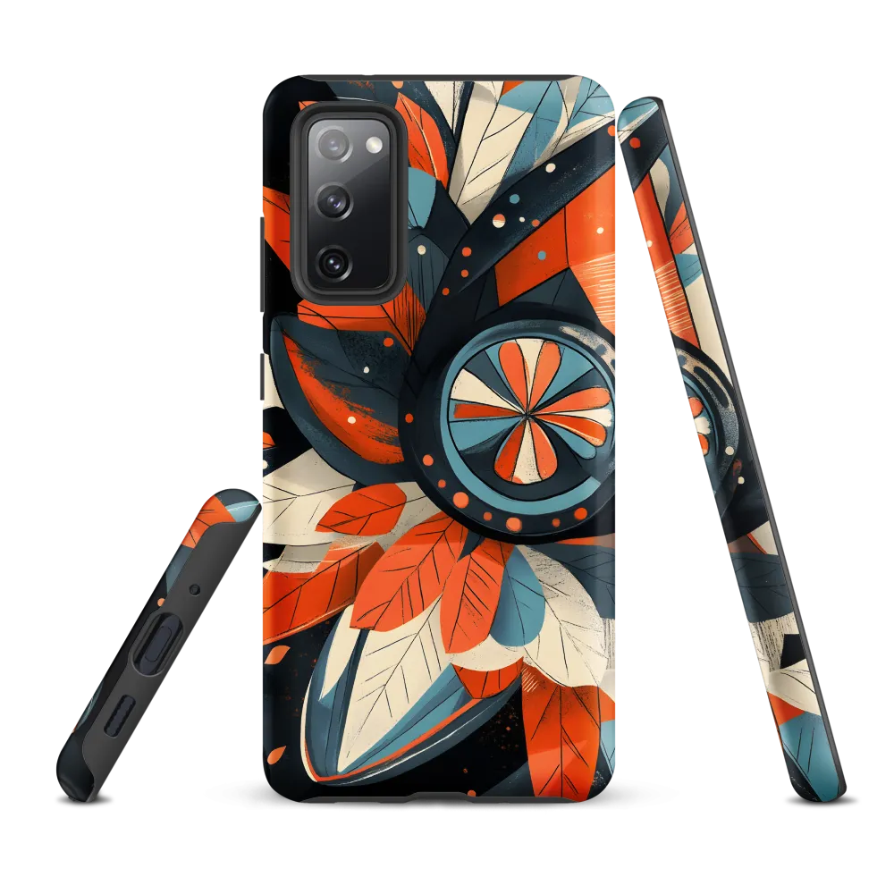 Floral Symphony in Orange and Teal